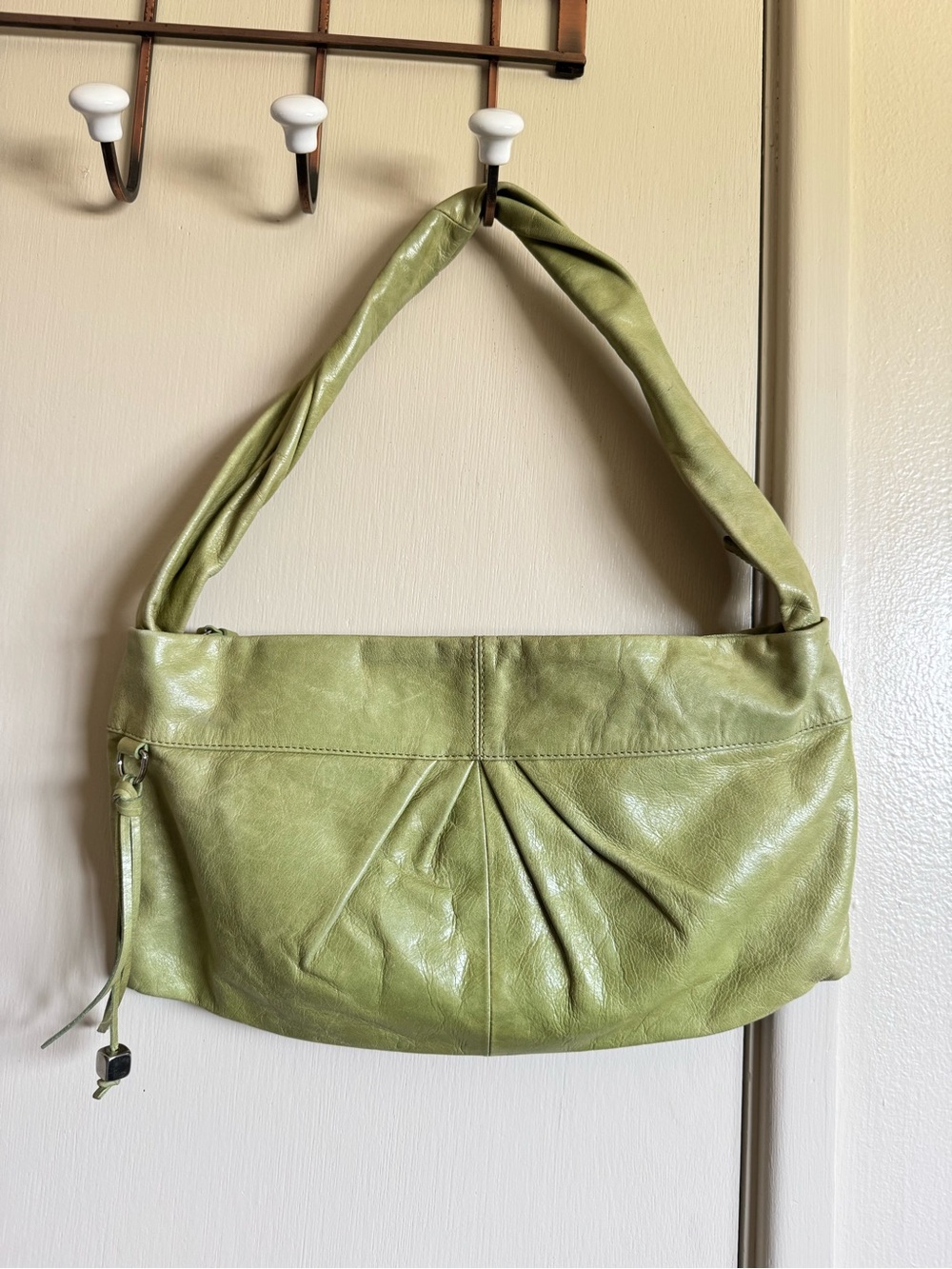 HOBO Chartreuse Green Leather Shoulder Bag - Picture 2 of 7